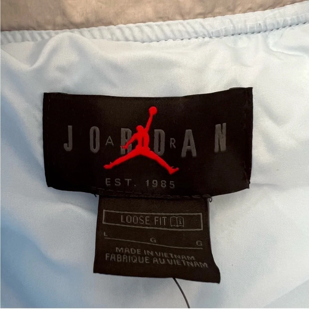 Air Jordan Cozy Girl Half Zip Fleece Hoodie Pale Blue Stone Women's Large NWT